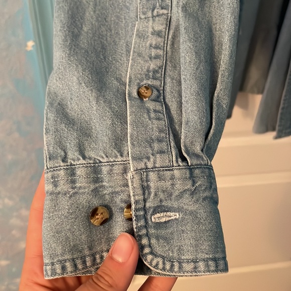 Vintage Denim Button Down Shirt Men Size L - Picture 3 of 6